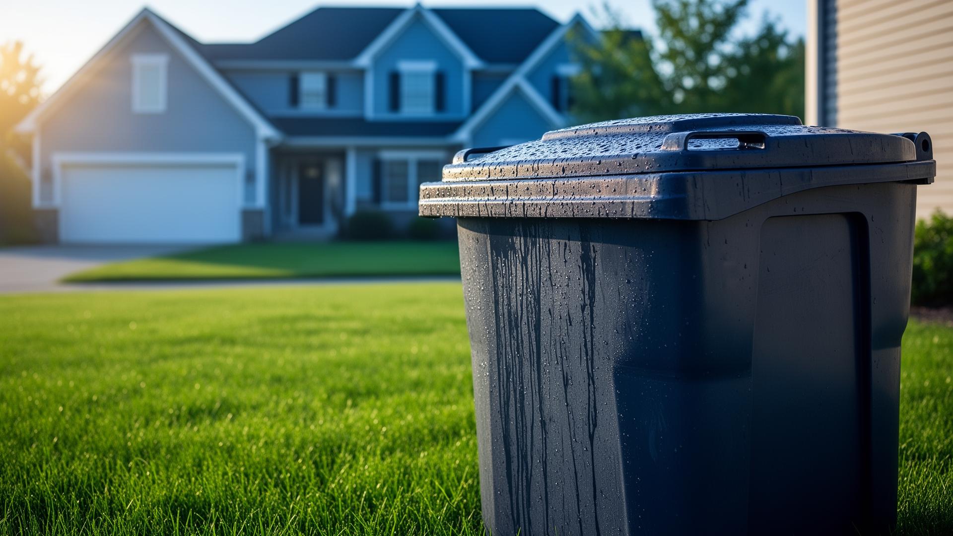 Freshly cleaned trash bin outside an Eden Prairie home